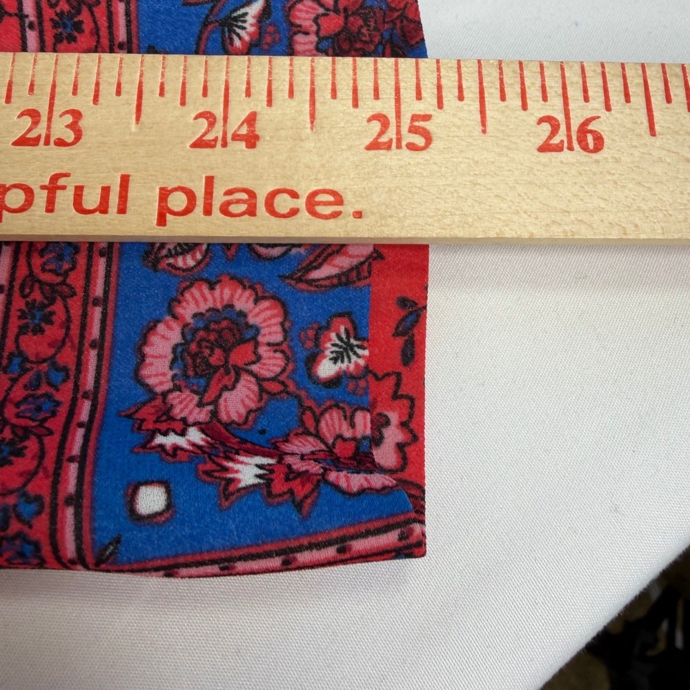 Kut from the Kloth Womens Boho Indie Floral Blouse Large Red Slit Sleeve - Picture 8 of 10